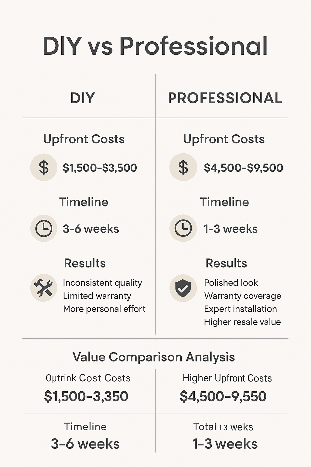 Infographic comparing DIY vs Professional closet installation.