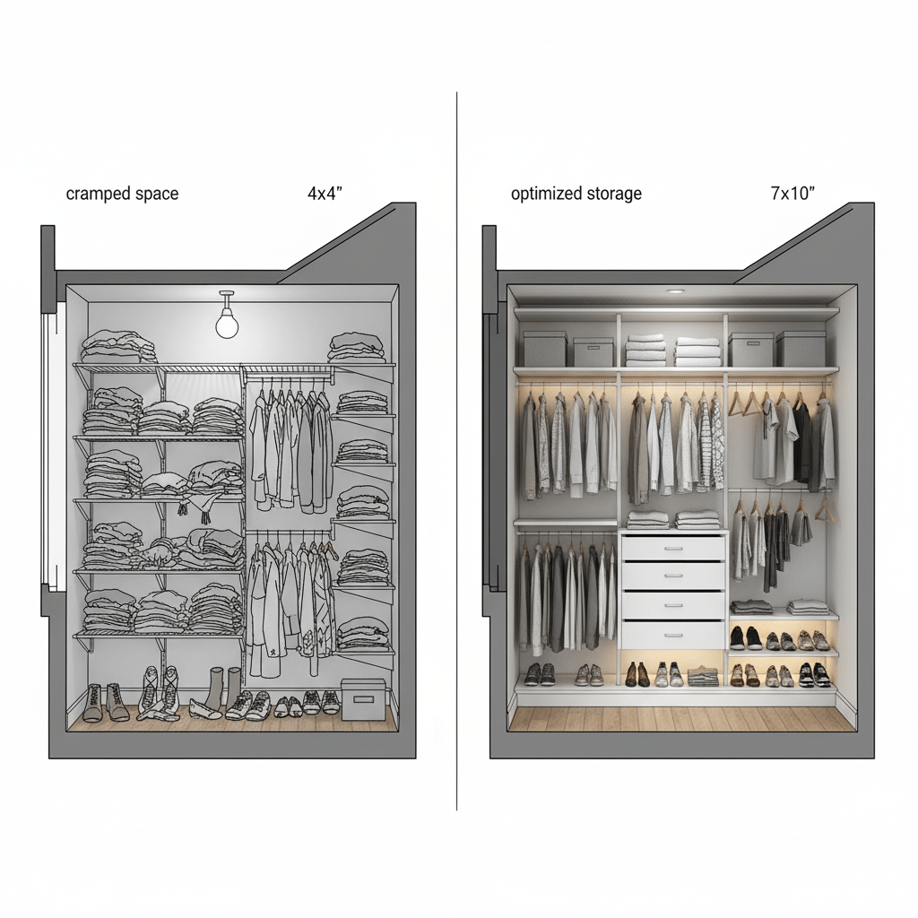 before and after closet organization