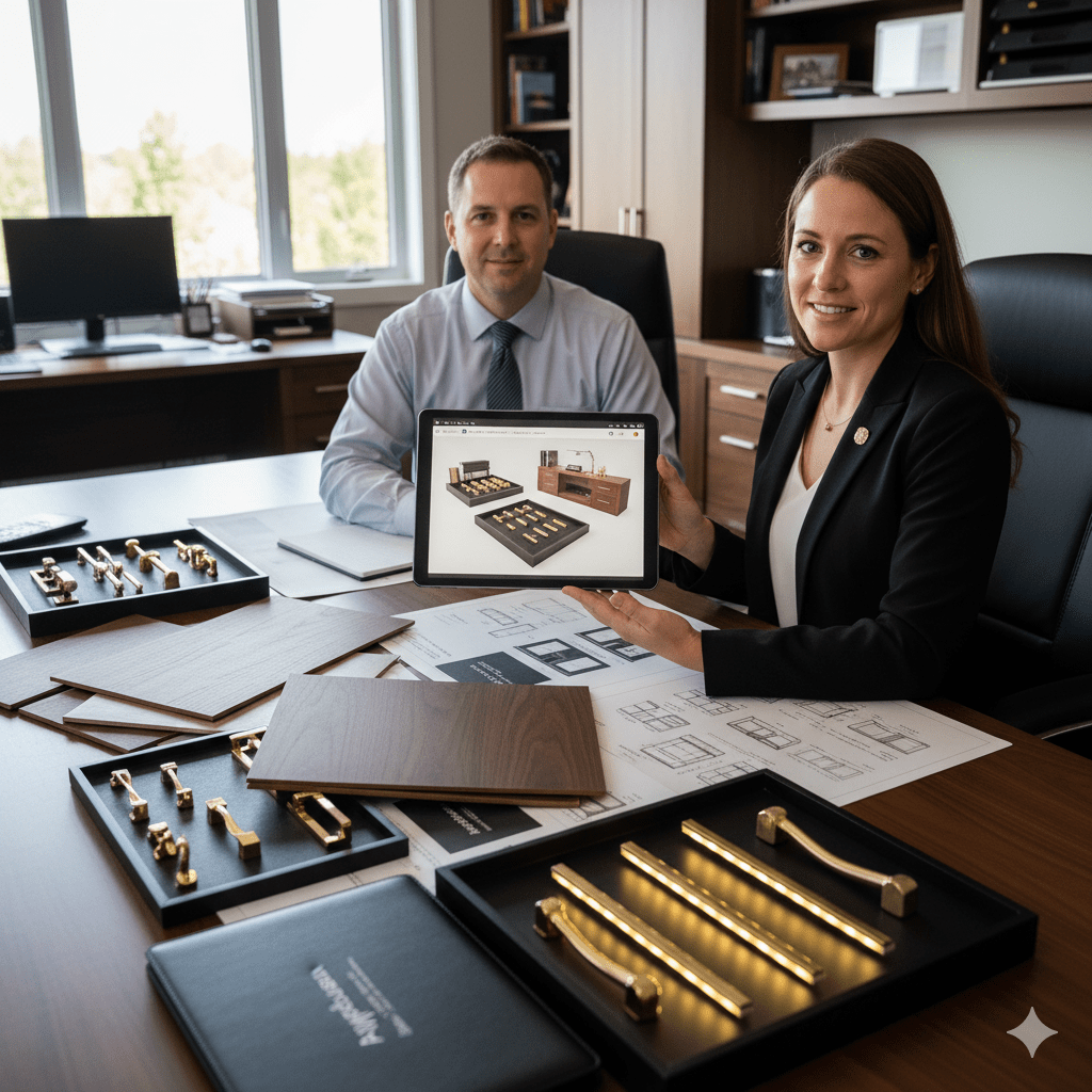 ArrangeWise professional design consultation for executive home office storage solutions in Aurora luxury home