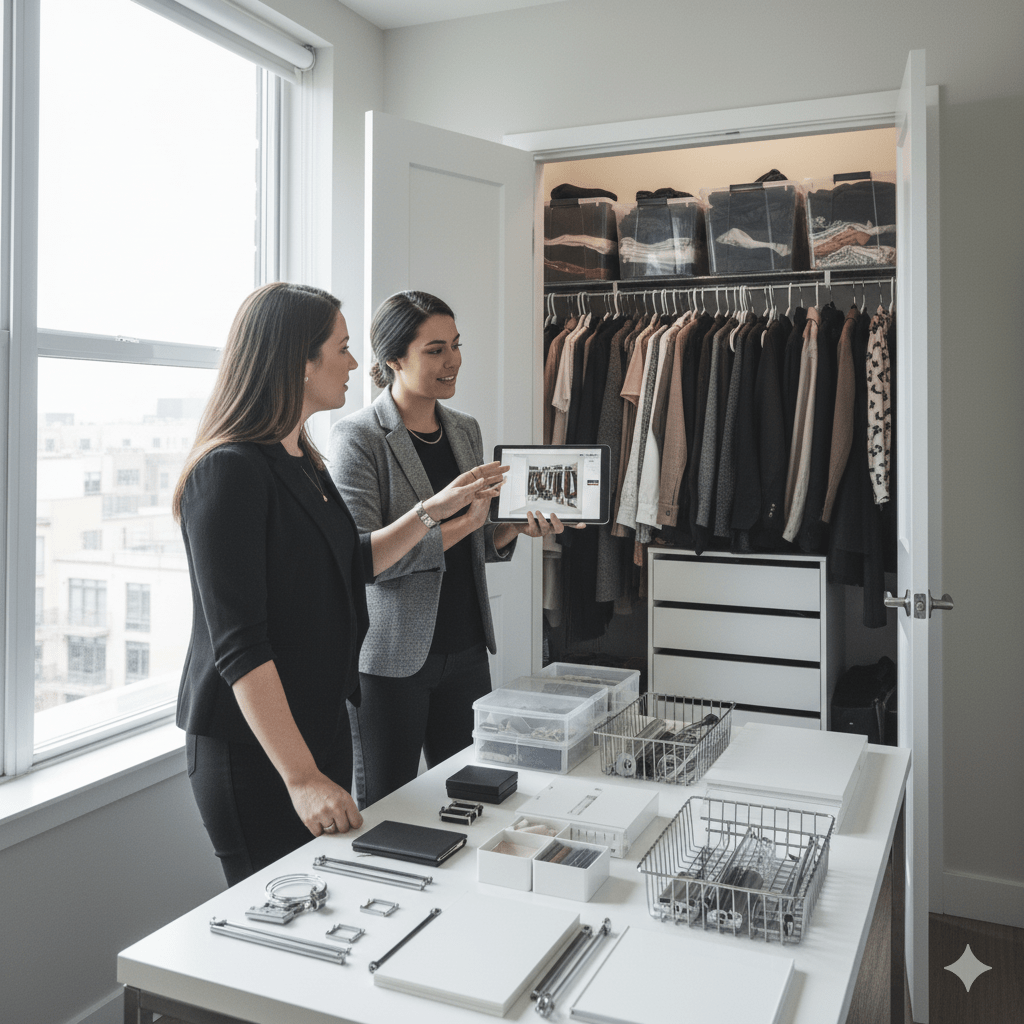 ArrangeWise professional design consultation for small condo closet optimization in Markham urban living space